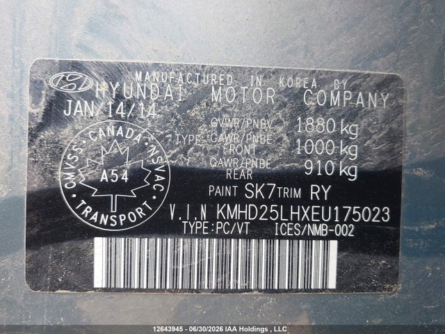 Продаж на аукціоні авто 2014 Hyundai Elantra Gt Gl, vin: KMHD25LHXEU175023, номер лоту: 12643945