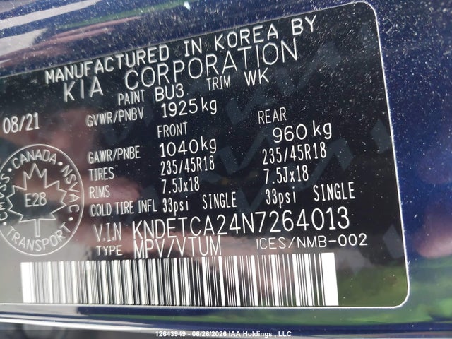 Продаж на аукціоні авто 2022 Kia Seltos Sx Turbo W/black Interior/sx Turbo W/burgundy Interior, vin: KNDETCA24N7264013, номер лоту: 12643949