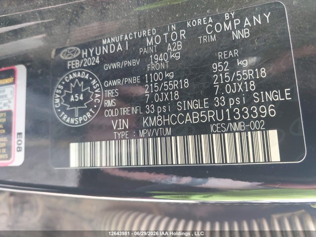 KM8HCCAB5RU133396 Hyundai Kona 2.0l Preferred With Trend Package