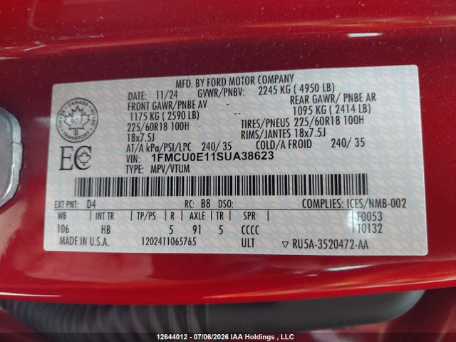 Ford Escape Phev 2025 1FMCU0E11SUA38623 Image 18
