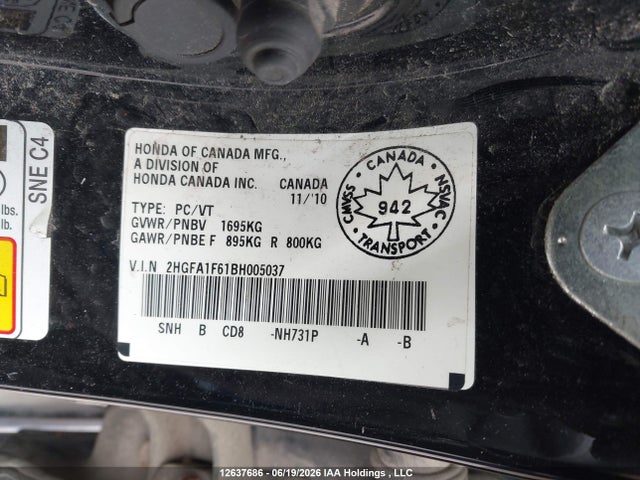 Продаж на аукціоні авто 2011 Honda Civic Se, vin: 2HGFA1F61BH005037, номер лоту: 12637686