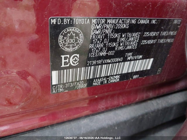 Aukcja sprzedaży 2022 Toyota Rav4 Xle, vin: 2T3R1RFVXNW300840, numer aukcji: 12636737