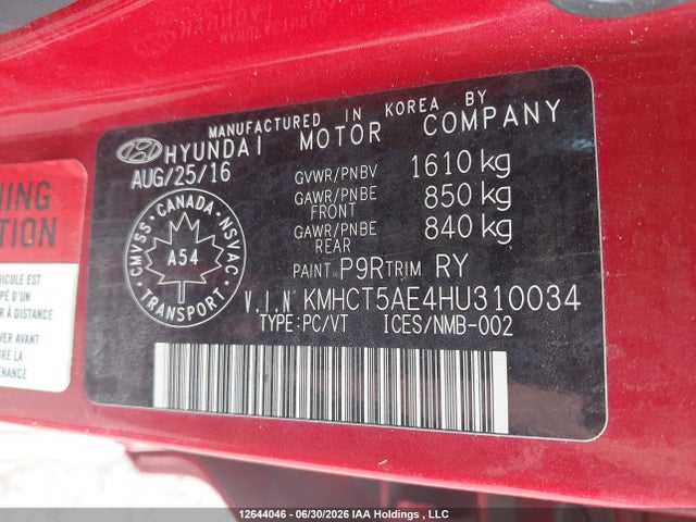 Hyundai ACCENT SE 2017 KMHCT5AE4HU310034 Image 18