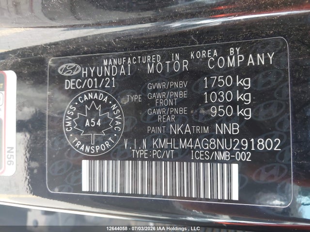 Продаж на аукціоні авто 2022 Hyundai Elantra Preferred Ivt, vin: KMHLM4AG8NU291802, номер лоту: 12644058