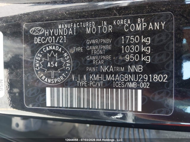 Продаж на аукціоні авто 2022 Hyundai Elantra Preferred Ivt, vin: KMHLM4AG8NU291802, номер лоту: 12644058