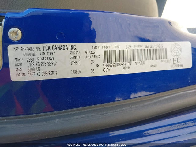 Dodge Grand Caravan Gt 2020 2C4RDGEG7LR152314 Image 19