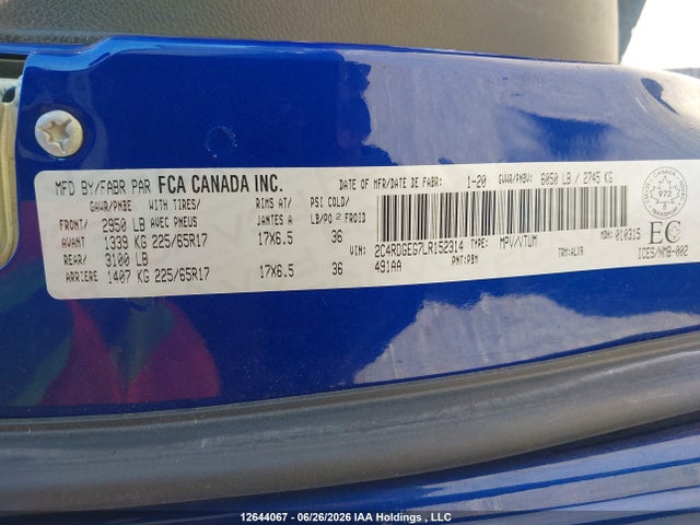 Dodge Grand Caravan Gt 2020 2C4RDGEG7LR152314 Image 9