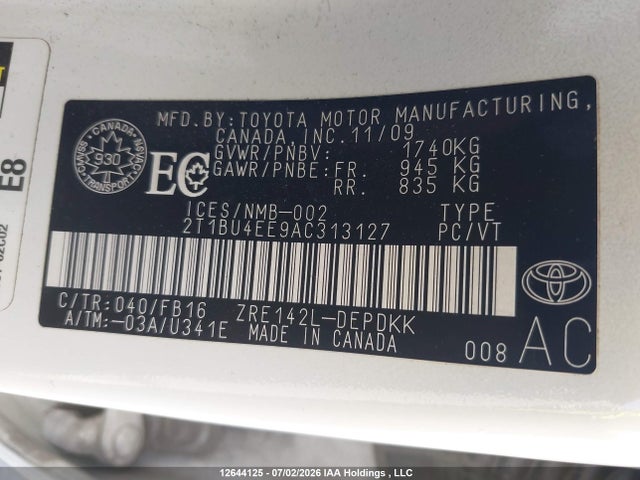 2010 Toyota Corolla S/le/xle მანქანა იყიდება აუქციონზე, vin: 2T1BU4EE9AC313127, აუქციონის ნომერი: 12644125