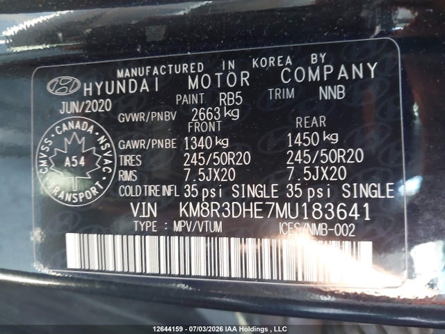 Продаж на аукціоні авто 2021 Hyundai Palisade Luxury 8-passenger Seating, vin: KM8R3DHE7MU183641, номер лоту: 12644159