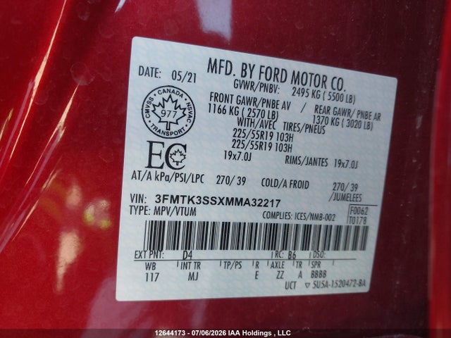 Ford Mustang Mach-e Premium 2021 3FMTK3SSXMMA32217 Image 9