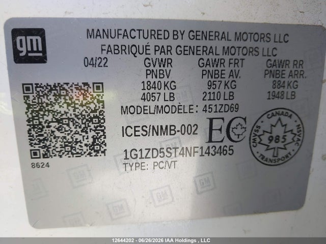 Chevrolet MALIBU LT 2022 1G1ZD5ST4NF143465 Image 17