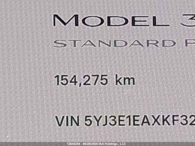 Продажа на аукционе авто 2019 Tesla Model 3 Long Range/mid Range/standard Range/standard Range Plus, vin: 5YJ3E1EAXKF321988, номер лота: 12644204