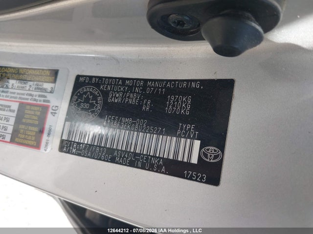 Продаж на аукціоні авто 2011 Toyota Camry, vin: 4T1BF3EK0BU225271, номер лоту: 12644212