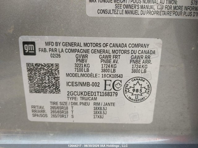 Chevrolet Silverado K1500 Lt 2026 2GCUKDED1T1168379 Image 9