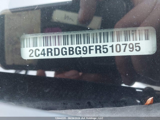 12644225 :رقم المزاد ، 2C4RDGBG9FR510795 vin ، 2015 Dodge Grand Caravan Se مزاد بيع