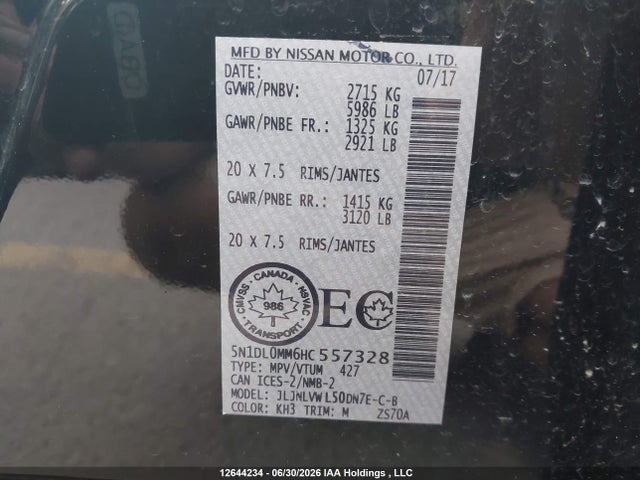 5N1DL0MM6HC557328 Infiniti QX60