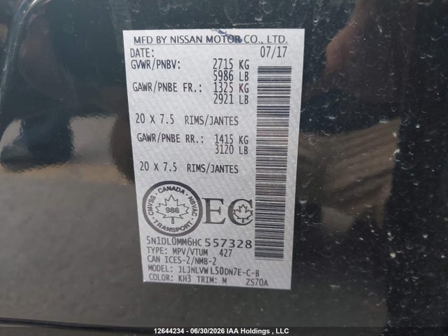 5N1DL0MM6HC557328 Infiniti QX60