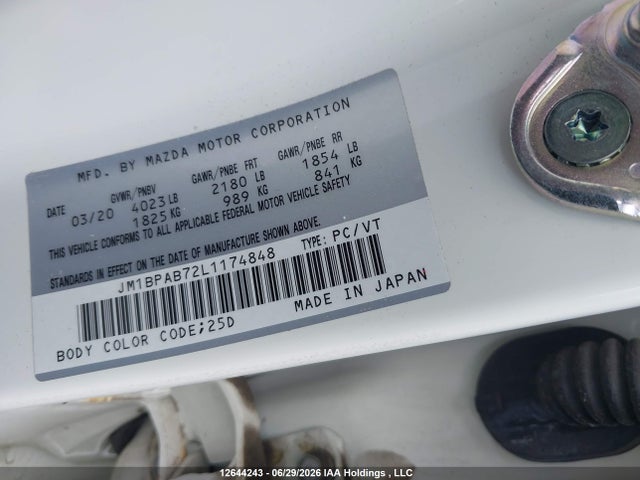 Mazda Mazda3 Gs/gx 2020 JM1BPAB72L1174848 Image 9