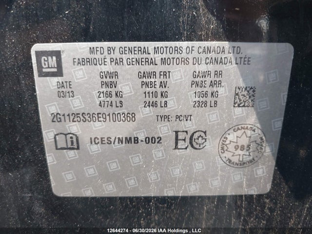 Aukcja sprzedaży 2014 Chevrolet Impala, vin: 2G1125S36E9100368, numer aukcji: 12644274
