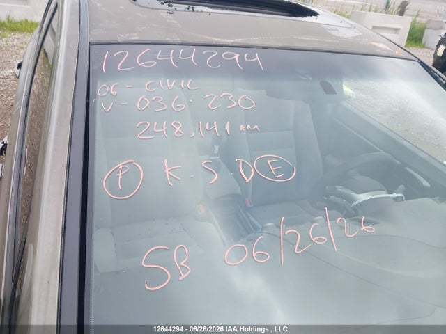 2006 Honda Civic Ex მანქანა იყიდება აუქციონზე, vin: 2HGFA16886H036230, აუქციონის ნომერი: 12644294