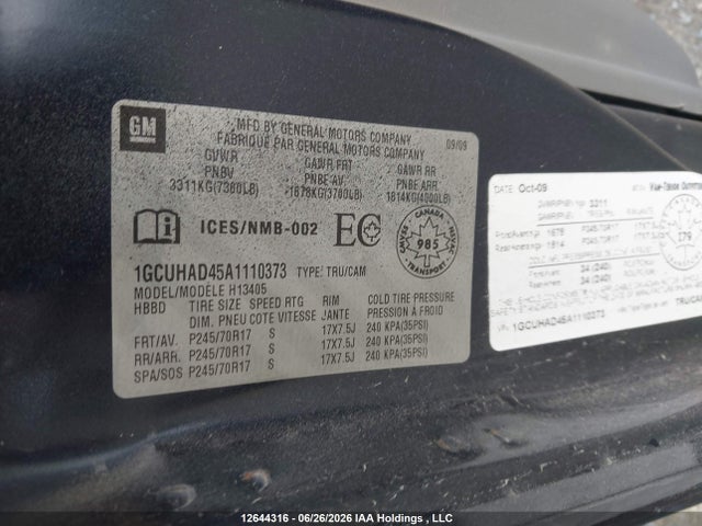 Auction sale of the 2010 Chevrolet Express G1500, vin: 1GCUHAD45A1110373, lot number: 12644316