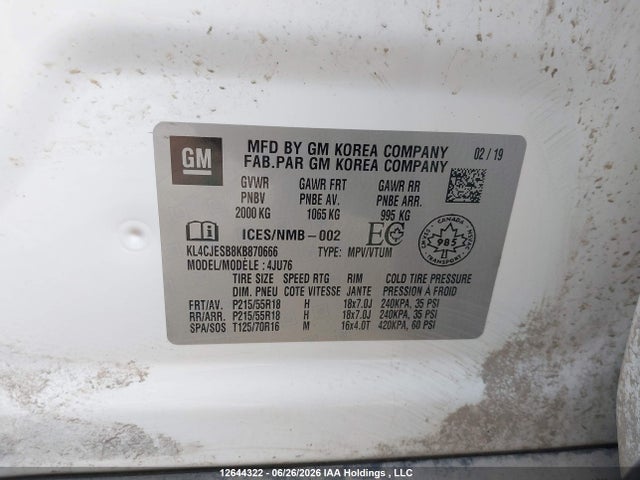 KL4CJESB8KB870666 Buick Encore Preferred