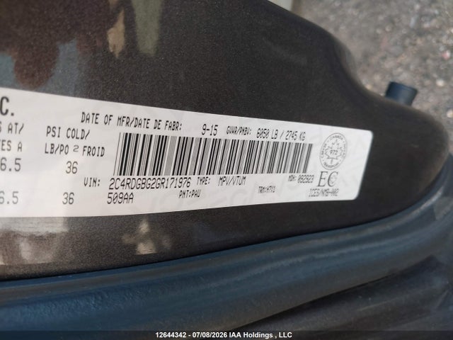Dodge Grand Caravan 2016 2C4RDGBG2GR171976 Image 9