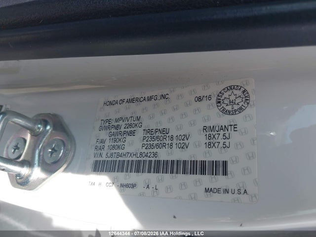 5J8TB4H7XHL804236 Acura Rdx Advance
