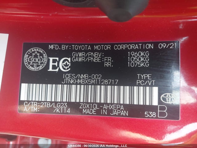 JTNKHMBX5M1128717 Toyota C-hr Limited