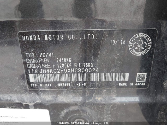 Aukcja sprzedaży 2017 Acura Rlx Sport Hybrid Elite Package, vin: JH4KC2F9XHC800024, numer aukcji: 12644359