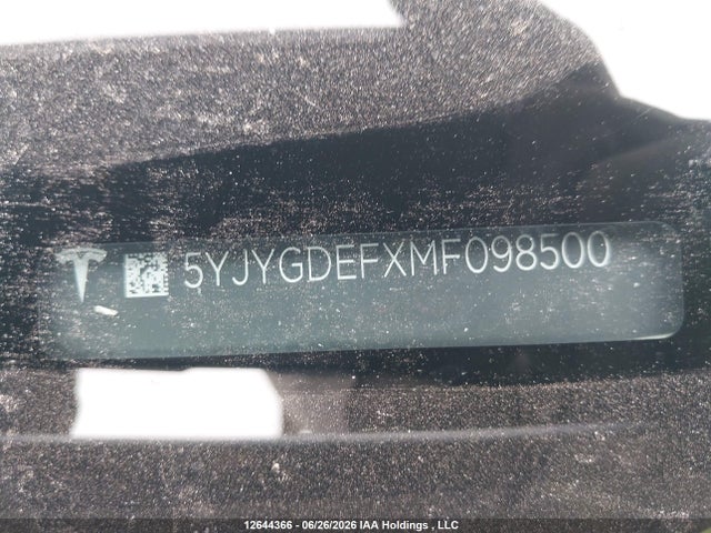 Aukcja sprzedaży 2021 Tesla Model Y, vin: 5YJYGDEFXMF098500, numer aukcji: 12644366