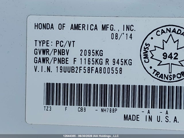 Acura TLX TECH 2015 19UUB2F58FA800558 Image 9