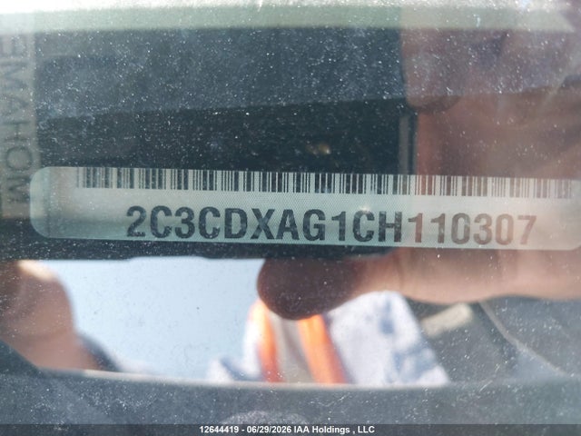 12644419 :رقم المزاد ، 2C3CDXAG1CH110307 vin ، 2012 Dodge Charger مزاد بيع