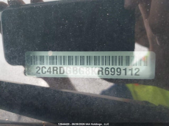 Продажа на аукционе авто 2019 Dodge Grand Caravan Se, vin: 2C4RDGBG8KR699112, номер лота: 12644420