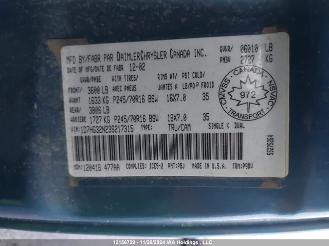 Продажа на аукционе авто 2003 Dodge Dakota Sport, vin: 1D7HG32N23S217315, номер лота: 12156729