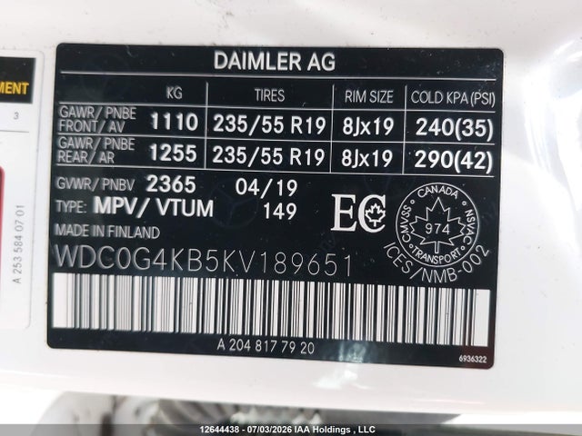 Продажа на аукционе авто 2019 Mercedes-benz Glc 300 4matic, vin: WDC0G4KB5KV189651, номер лота: 12644438