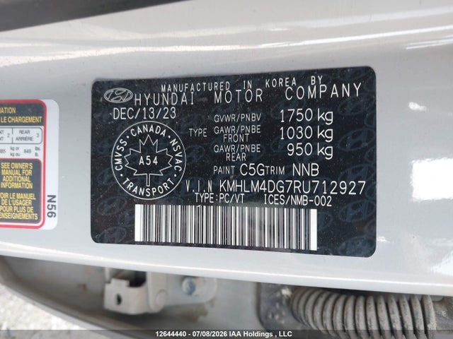 KMHLM4DG7RU712927 Hyundai ELANTRA SEL