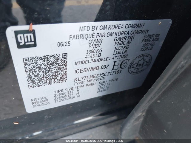 Chevrolet TRAX 1LT 2025 KL77LHE24SC317163 Image 18