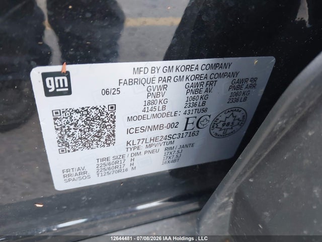 Chevrolet TRAX 1LT 2025 KL77LHE24SC317163 Image 9