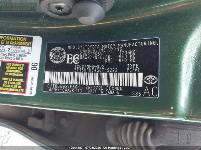 Toyota COROLLA LE 2016 2T1BURHE4GC719222 Image 9