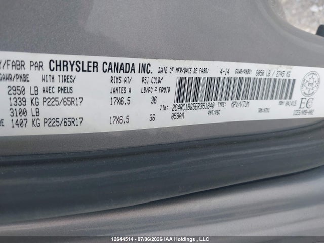 Продажа на аукционе авто 2014 Chrysler Town & Country, vin: 2C4RC1BG5ER351840, номер лота: 12644514