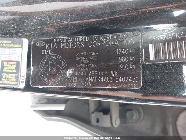 Продаж на аукціоні авто 2015 Kia Forte, vin: KNAFK4A63F5402473, номер лоту: 12644515