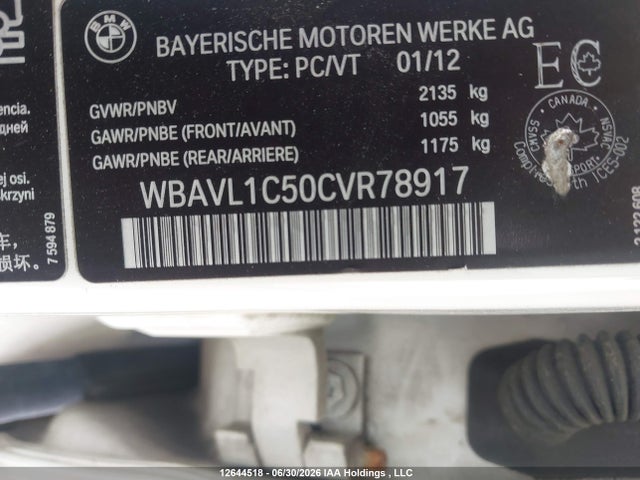 Продаж на аукціоні авто 2012 Bmw X1 Xdrive28i, vin: WBAVL1C50CVR78917, номер лоту: 12644518