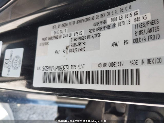 Mazda 3 TOURING 2015 3MZBM1V71FM193979 Image 9