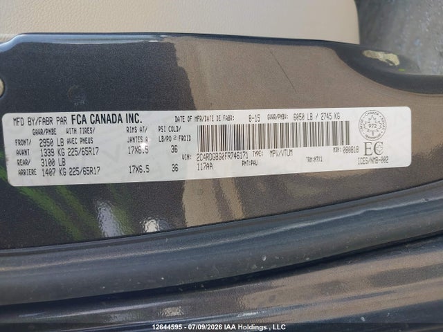 Dodge Grand Caravan 2015 2C4RDGBG0FR746171 Image 9
