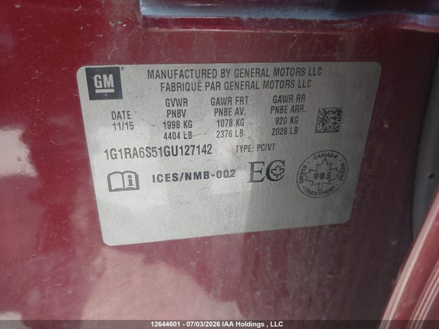 Chevrolet VOLT LT 2016 1G1RA6S51GU127142 Image 19