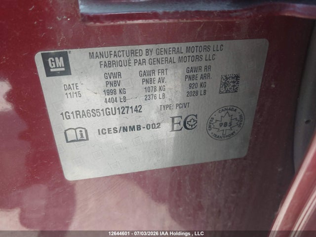 Chevrolet VOLT LT 2016 1G1RA6S51GU127142 Image 9