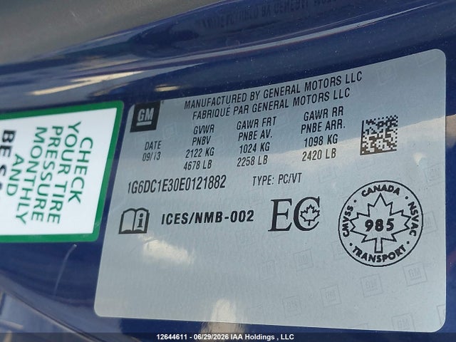 1G6DC1E30E0121882 Cadillac Cts Performance Collection