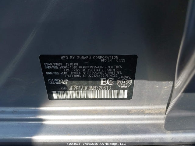 Subaru Crosstrek Convenience 2021 JF2GTABC0M8320513 Image 9