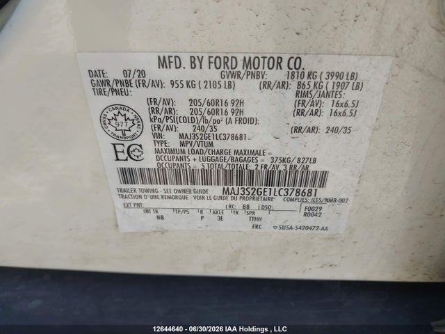 Ford Ecosport 2020 MAJ3S2GE1LC378681 Image 9